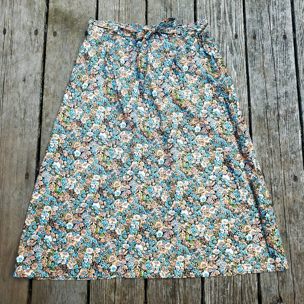 autumn floral • vintage landlubber midi skirt